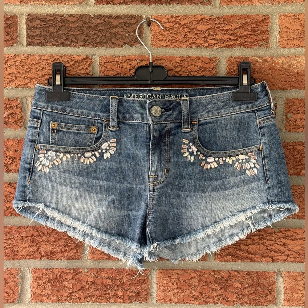 AMERICAN EAGLE Embellished Jean Shorts